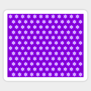 White flowers on purple background pattern, version 3 Sticker